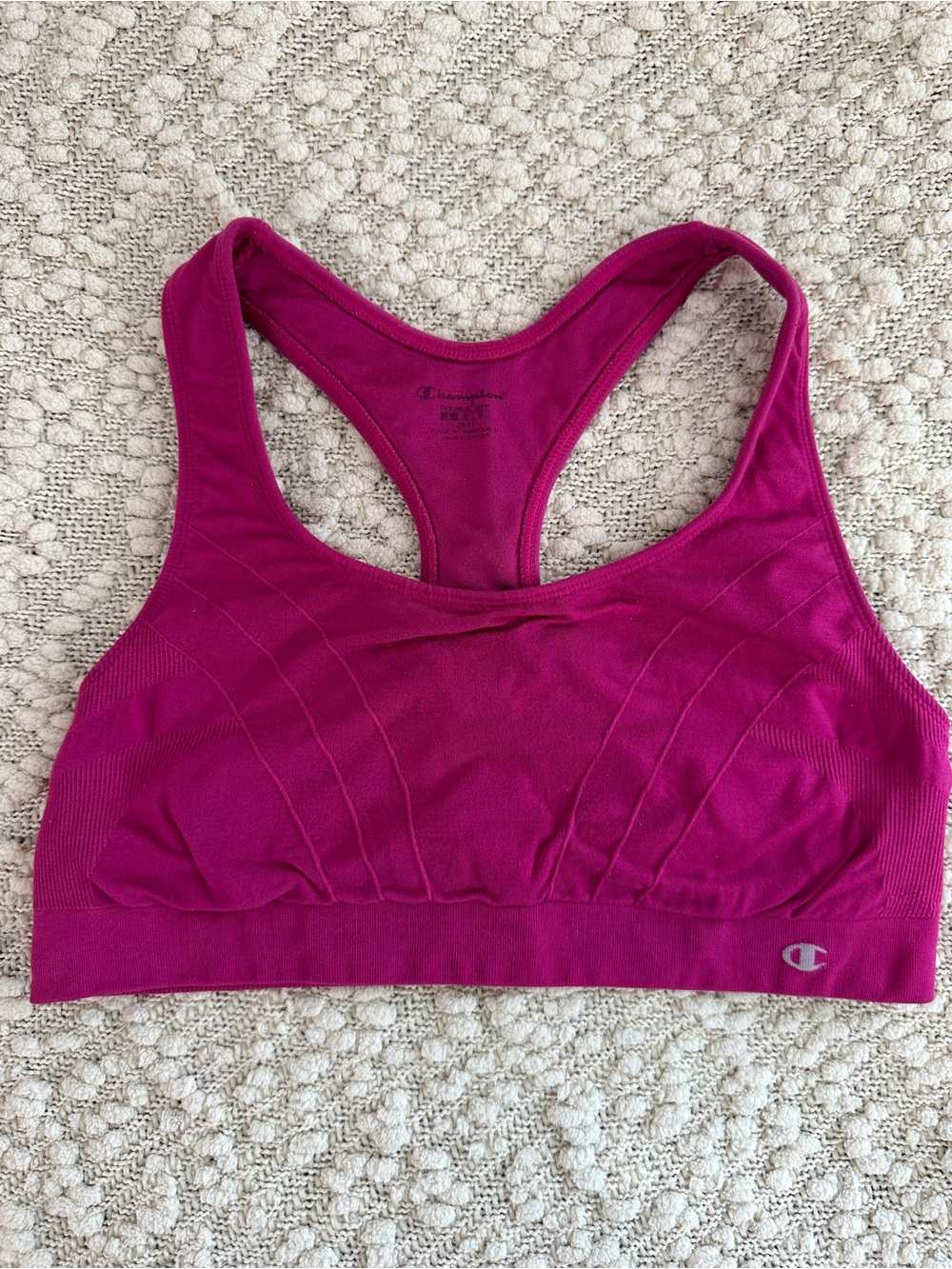 Vintage Champion Double Dry Seamless Sports Bra Pink Made in USA Womens Medium